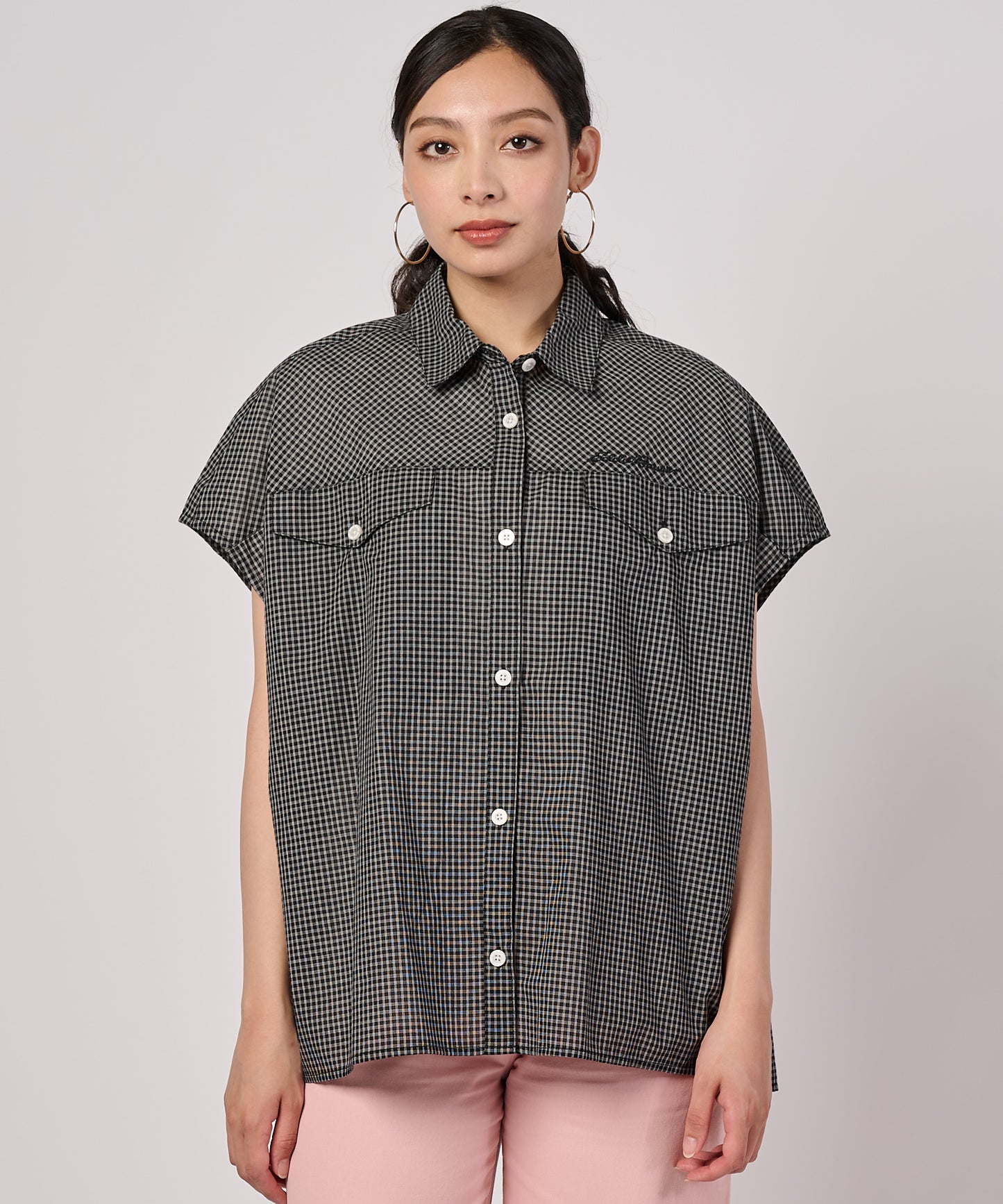 コットンチェック フレンチシャツ/COTTON CHECK FRENCH SHIRT