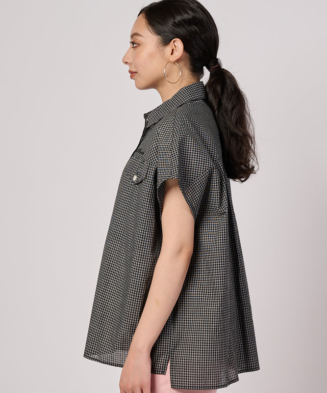 コットンチェック フレンチシャツ/COTTON CHECK FRENCH SHIRT