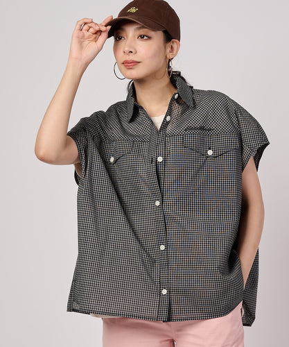 コットンチェック フレンチシャツ/COTTON CHECK FRENCH SHIRT
