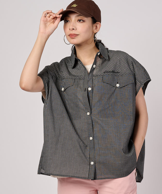 コットンチェック フレンチシャツ/COTTON CHECK FRENCH SHIRT