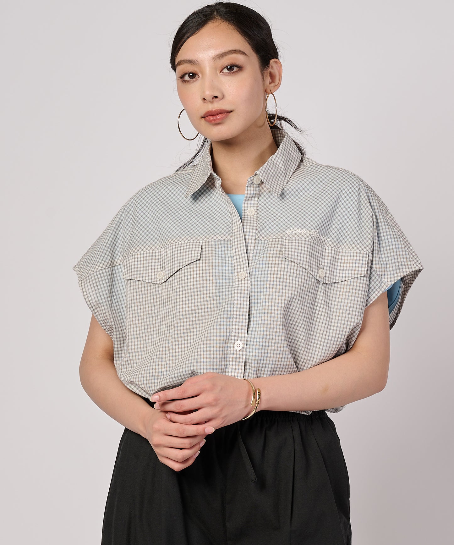 コットンチェック フレンチシャツ/COTTON CHECK FRENCH SHIRT