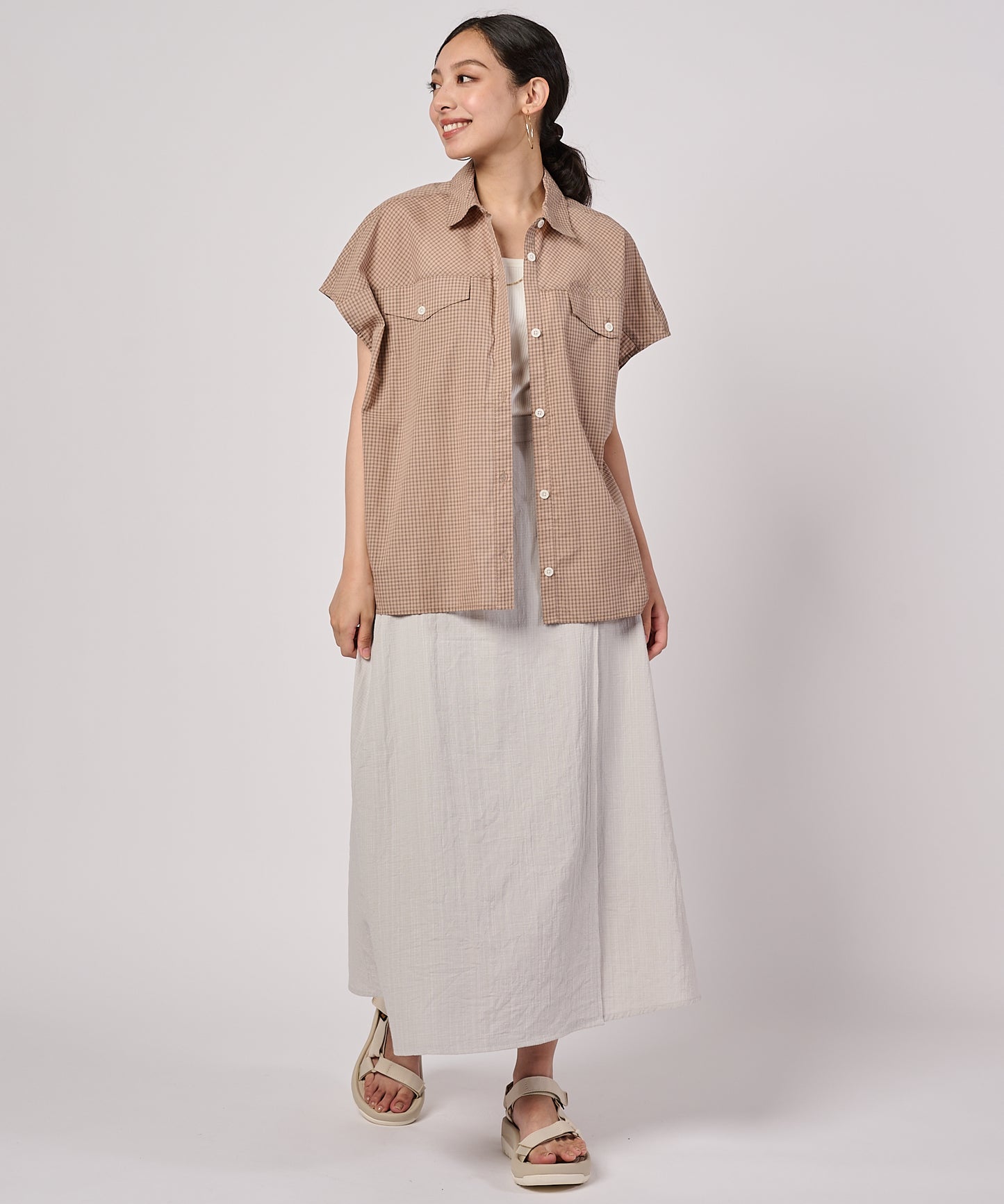 コットンチェック フレンチシャツ/COTTON CHECK FRENCH SHIRT