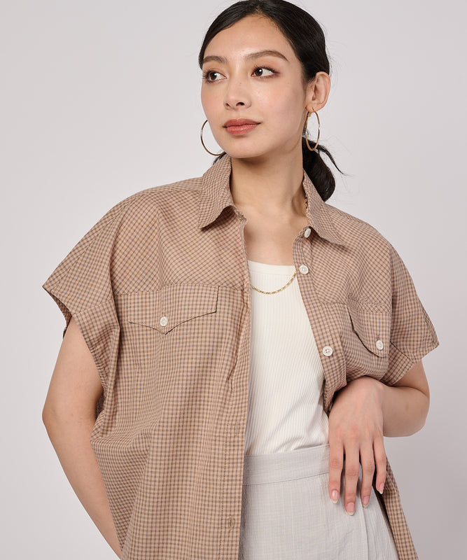 コットンチェック フレンチシャツ/COTTON CHECK FRENCH SHIRT