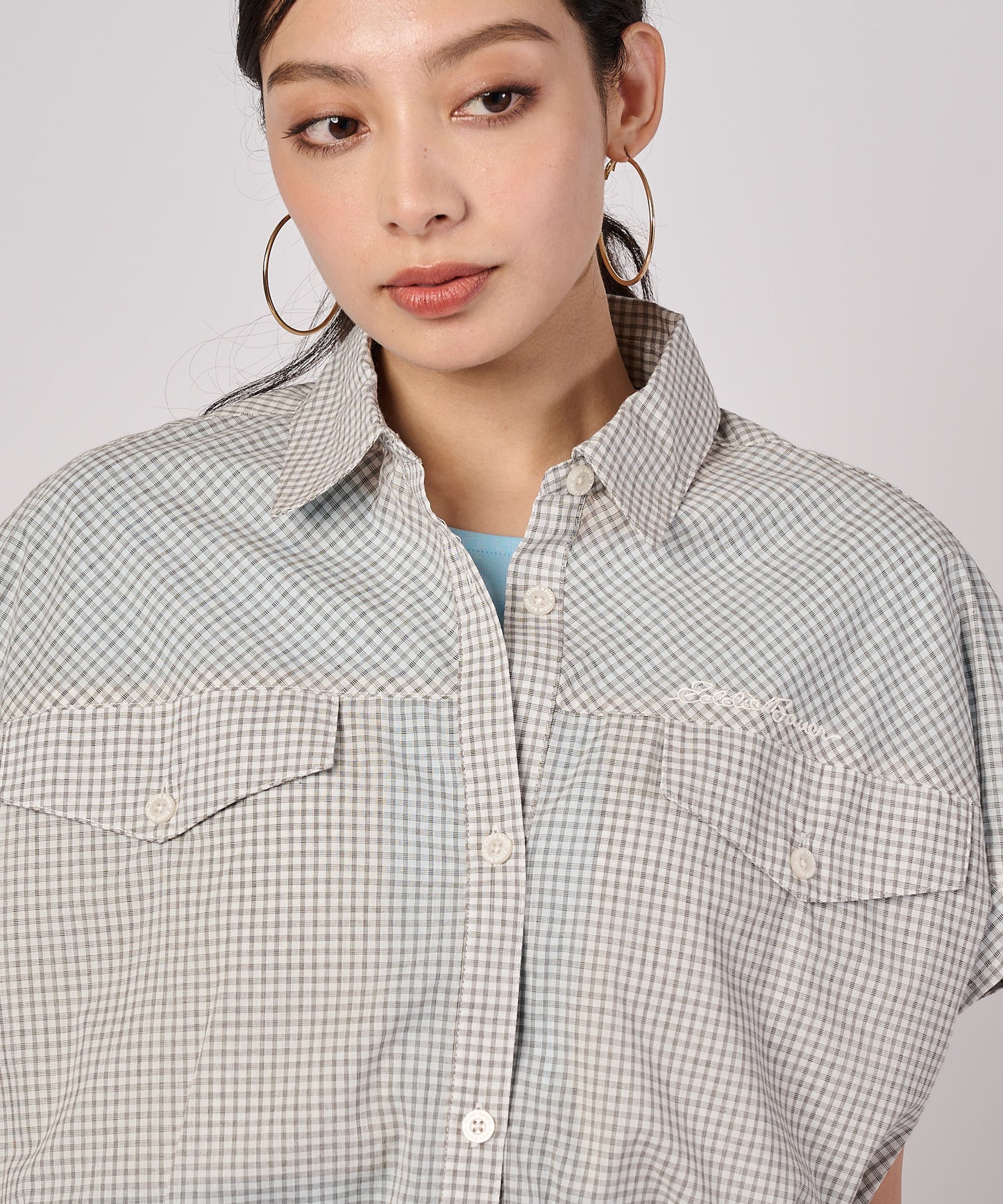 コットンチェック フレンチシャツ/COTTON CHECK FRENCH SHIRT