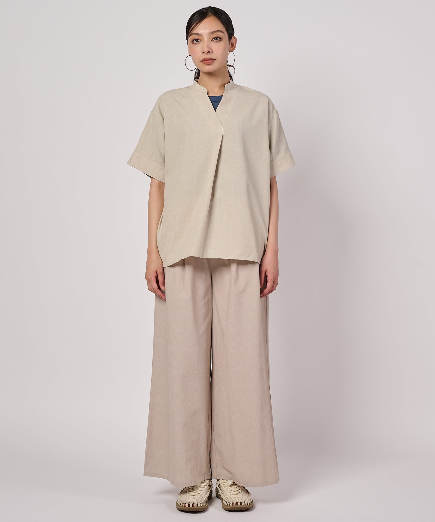 オープンネック スキッパーブラウス/OPEN NECK SKIPPER BLOUSE