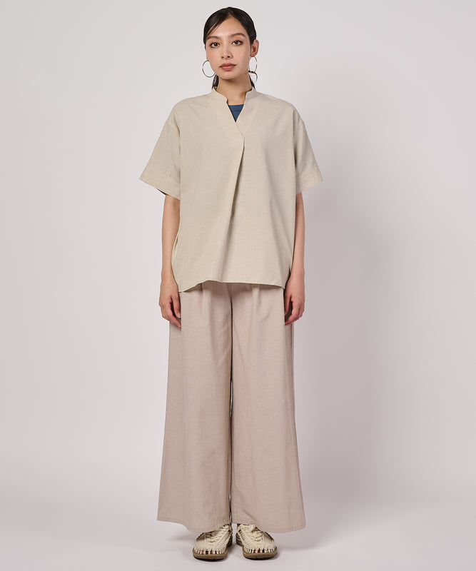 オープンネック スキッパーブラウス/OPEN NECK SKIPPER BLOUSE