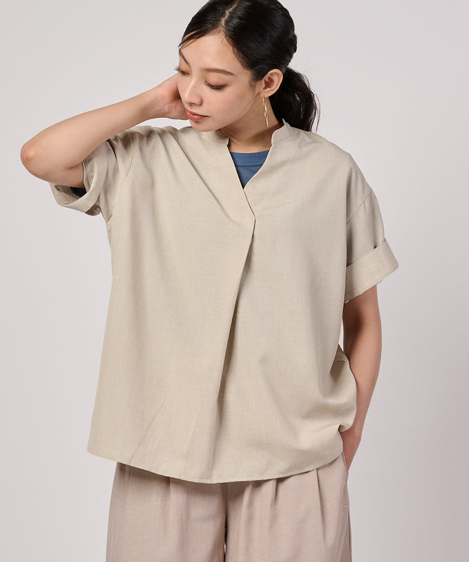 オープンネック スキッパーブラウス/OPEN NECK SKIPPER BLOUSE