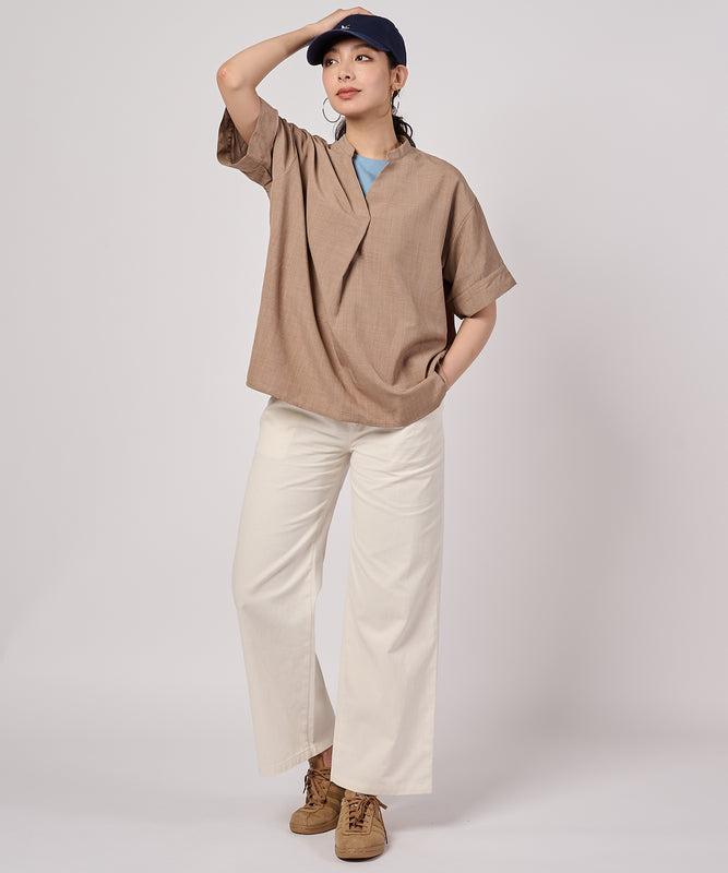 オープンネック スキッパーブラウス/OPEN NECK SKIPPER BLOUSE