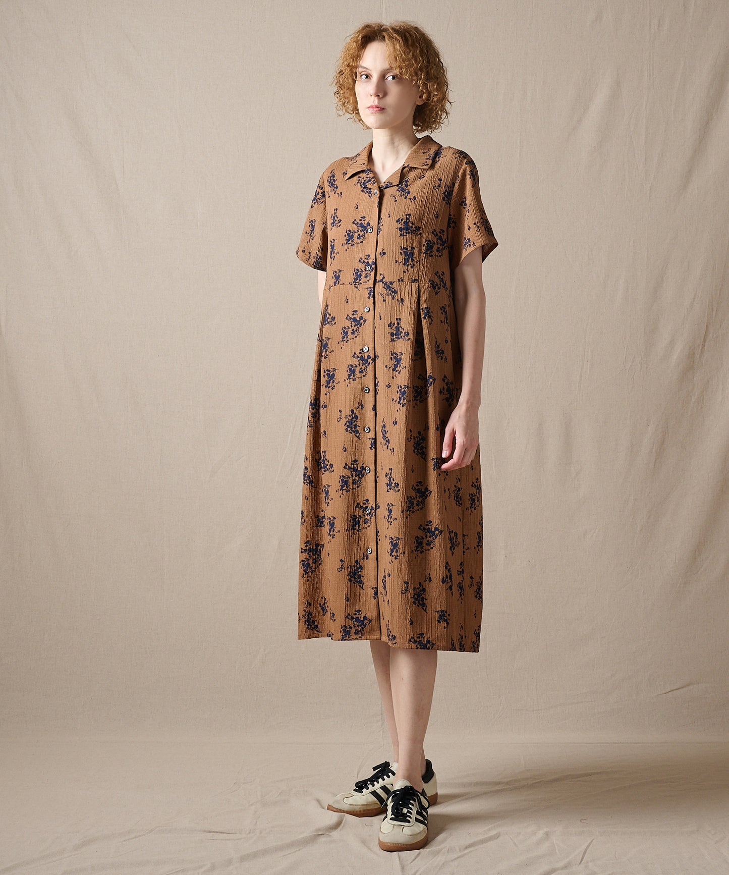 【予約】リラックスフローラル シャツワンピース/RELAX FLORAL SHIRT DRESS