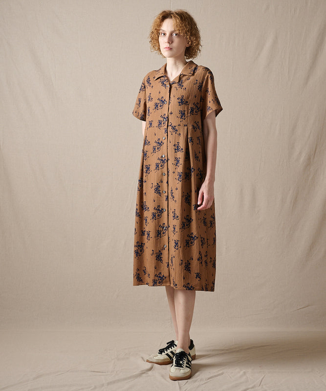 【予約】リラックスフローラル シャツワンピース/RELAX FLORAL SHIRT DRESS