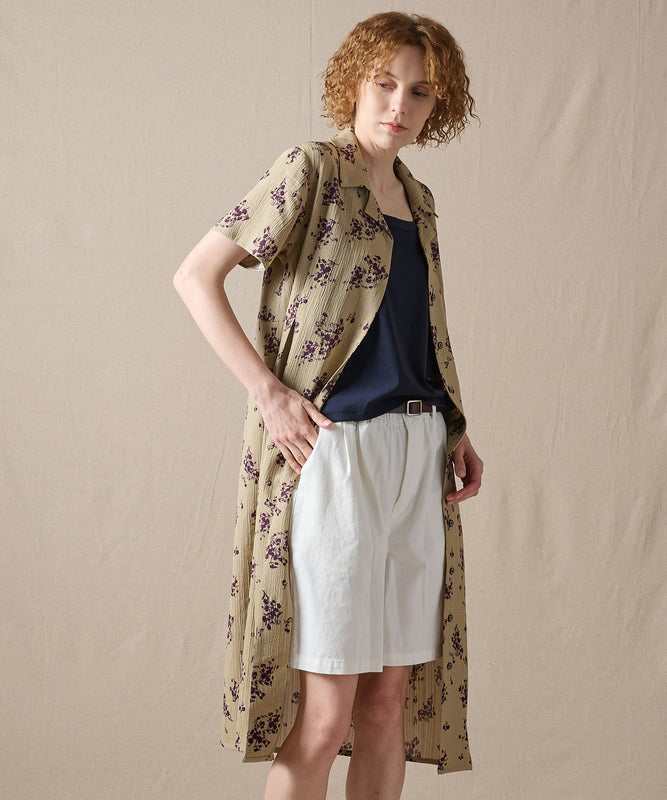 【予約】リラックスフローラル シャツワンピース/RELAX FLORAL SHIRT DRESS