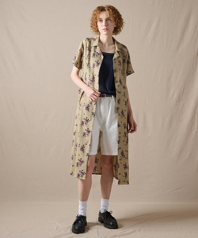 【予約】リラックスフローラル シャツワンピース/RELAX FLORAL SHIRT DRESS