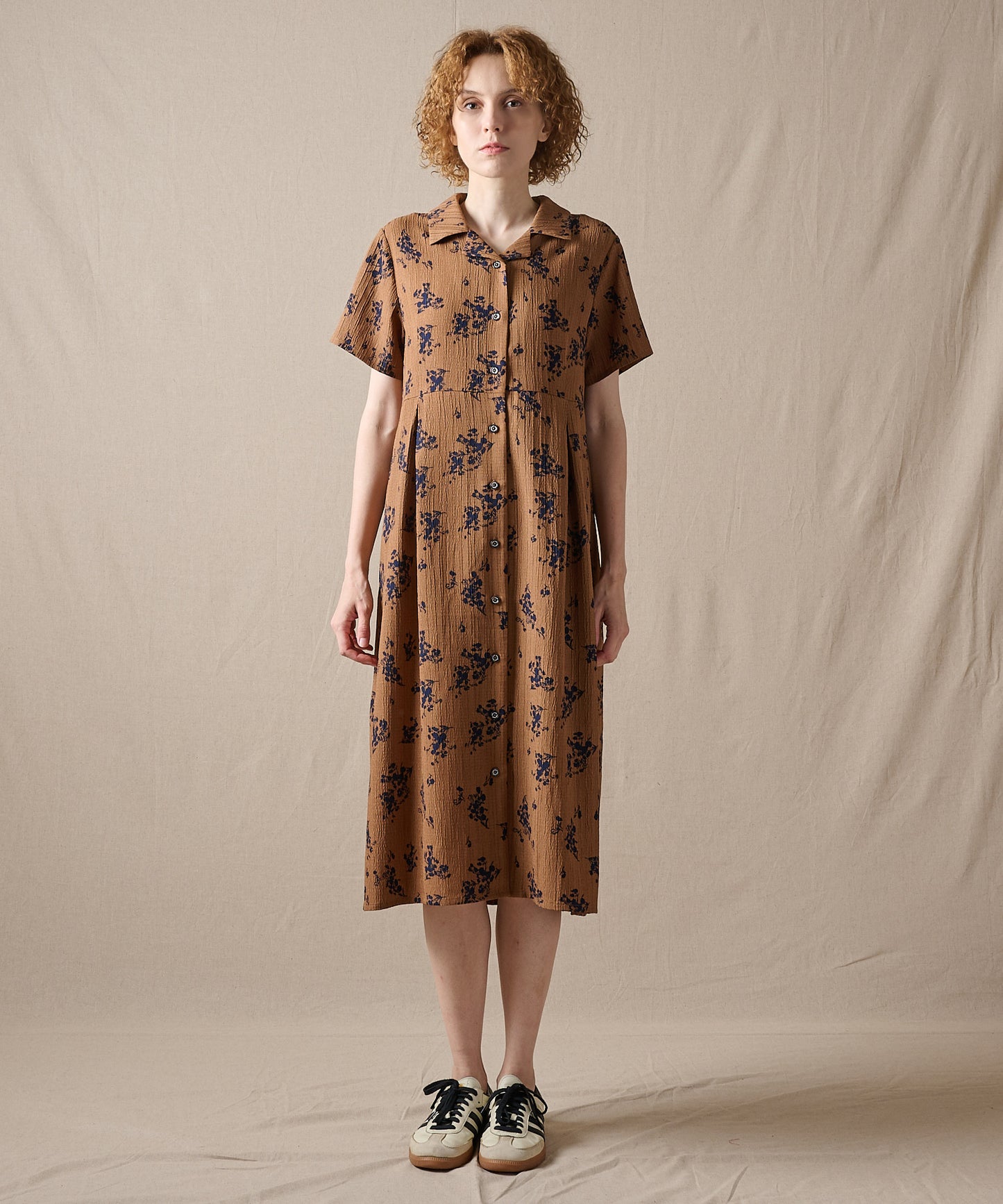【予約】リラックスフローラル シャツワンピース/RELAX FLORAL SHIRT DRESS