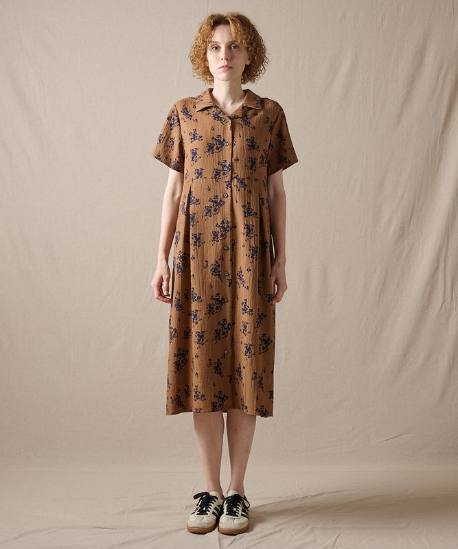 【予約】リラックスフローラル シャツワンピース/RELAX FLORAL SHIRT DRESS
