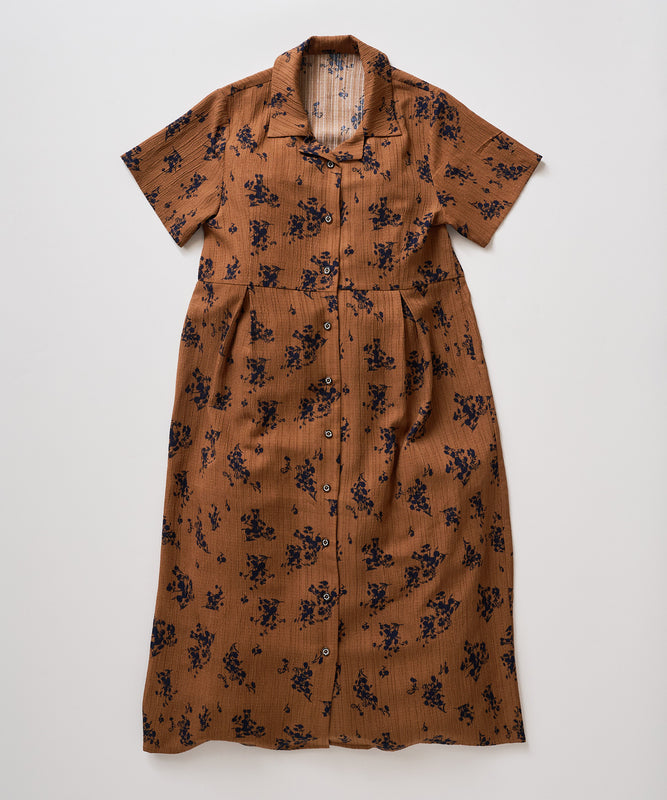 【予約】リラックスフローラル シャツワンピース/RELAX FLORAL SHIRT DRESS