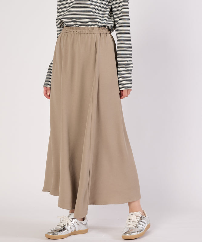バックサテンユーティリティフレアスカート/BACK SATIN UTILITY FLARE SKIRT