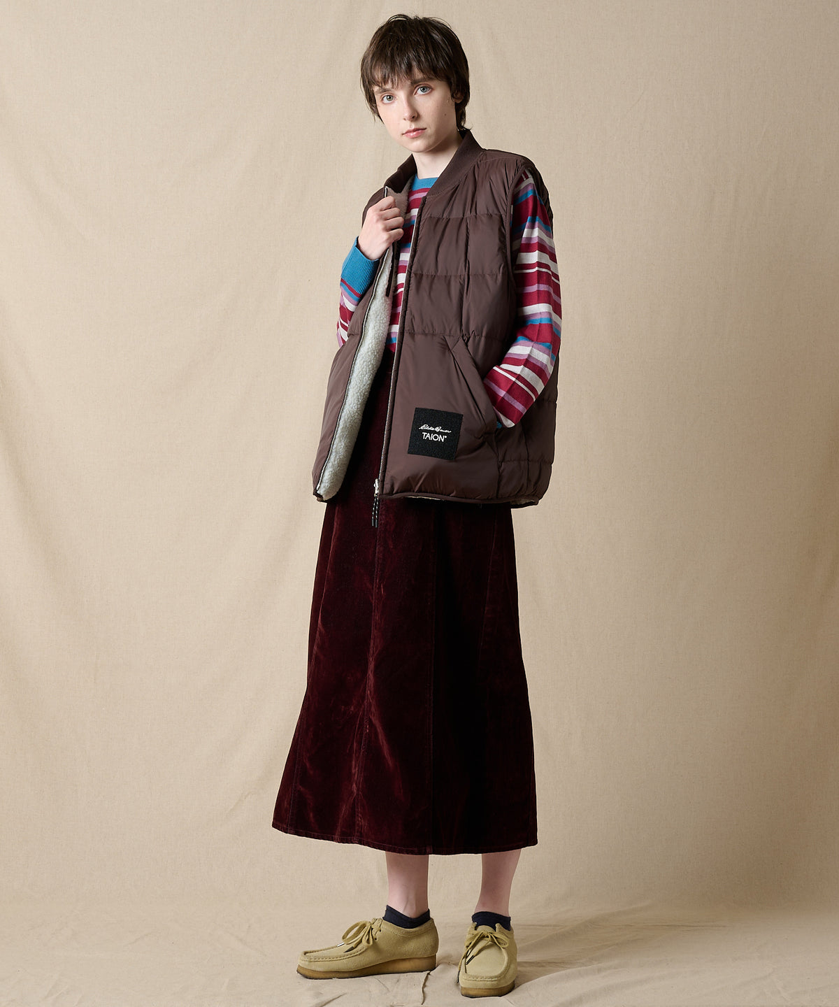 EB×TAION リバーシブルダウンボアベスト/EB×TAION REVERSIBLE DOWN BOA VEST