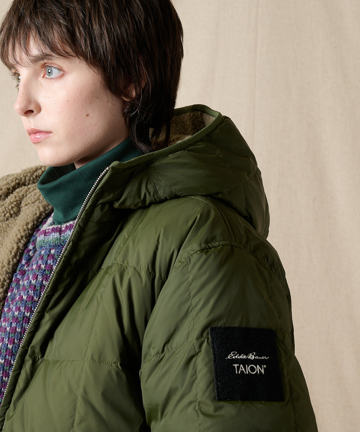EB×TAION リバーシブルダウンボアパーカー/EB×TAION REVERSIBLE DOWN BOA PARKA