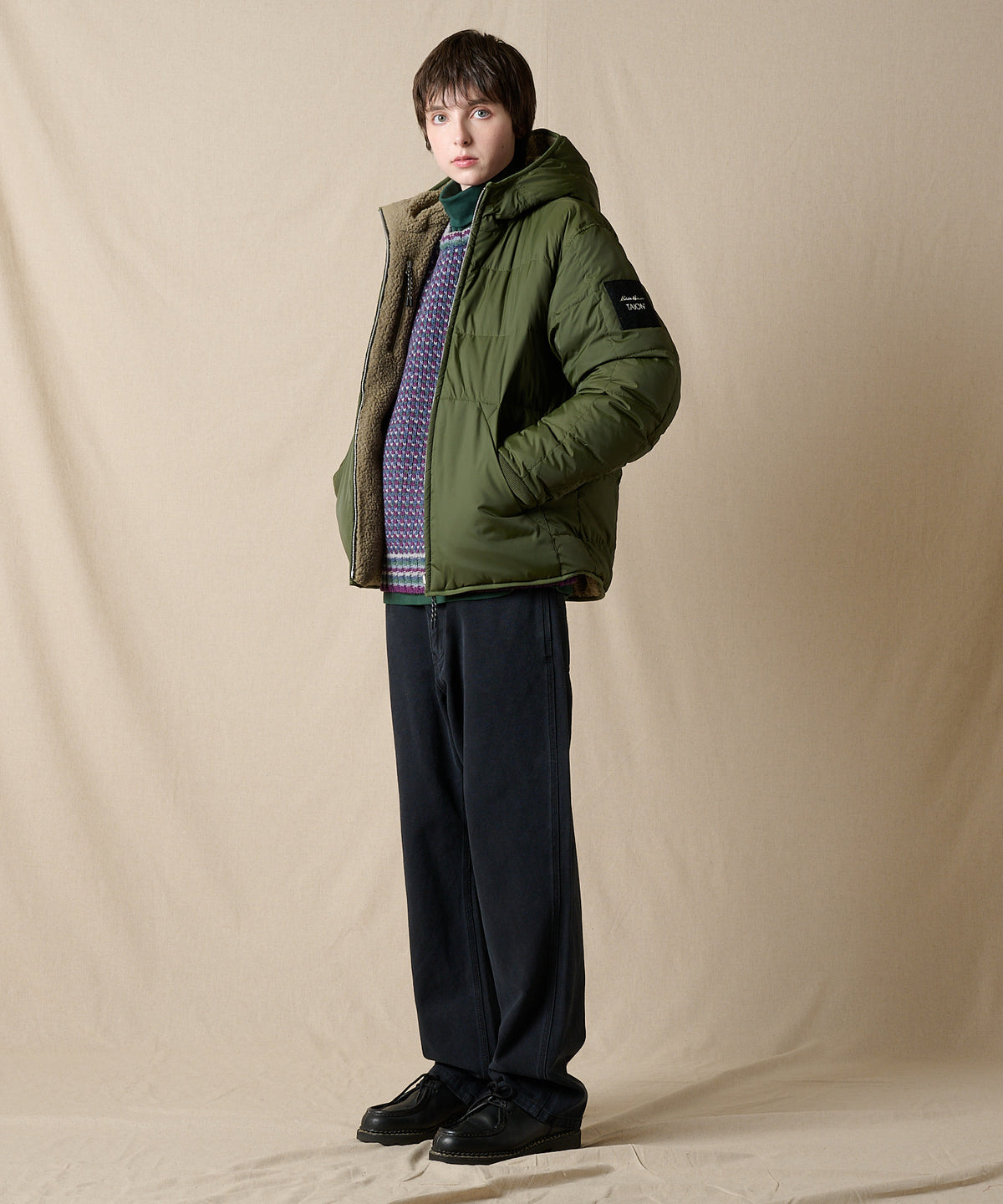 EB×TAION リバーシブルダウンボアパーカー/EB×TAION REVERSIBLE DOWN BOA PARKA
