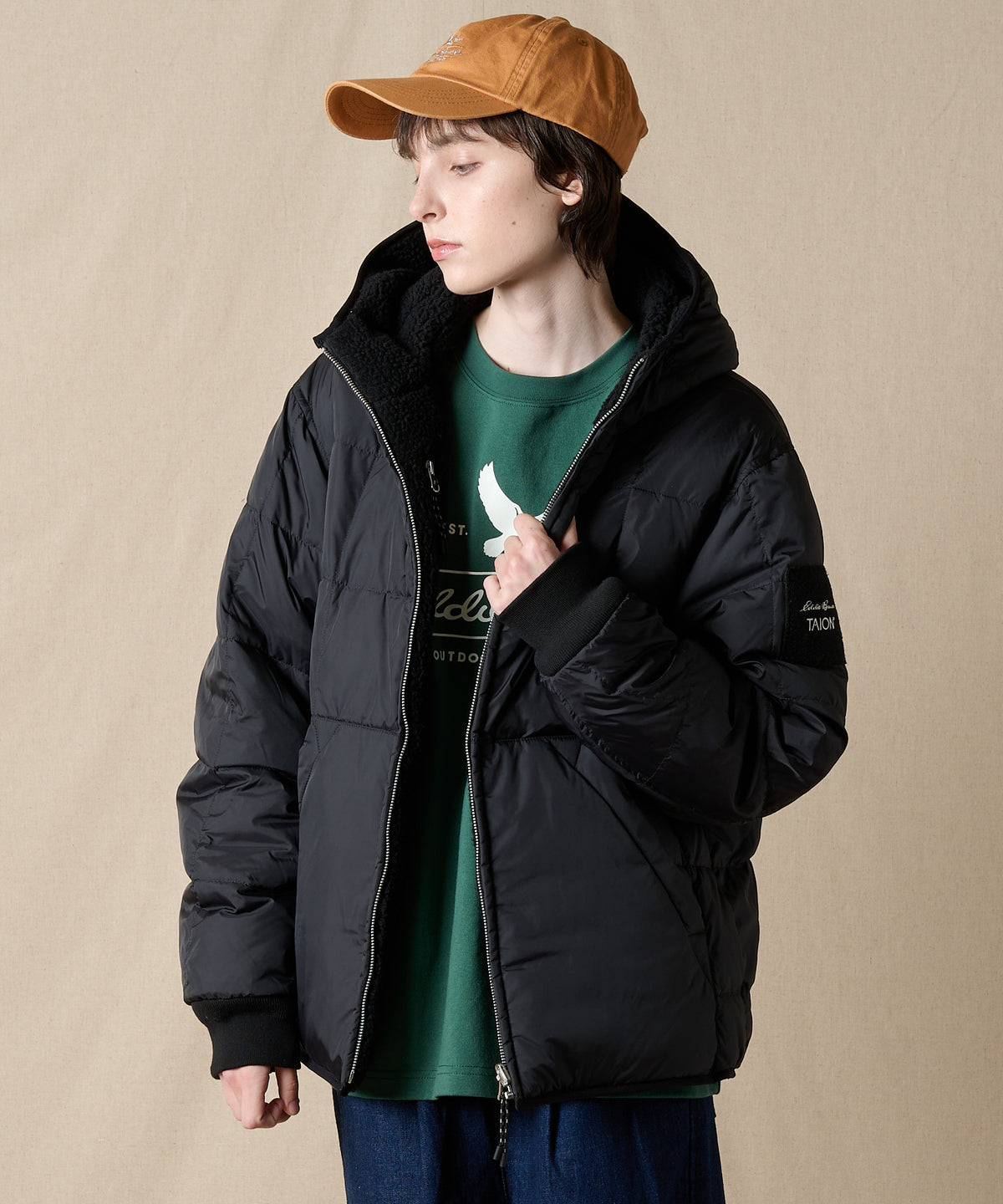 EB×TAION リバーシブルダウンボアパーカー/EB×TAION REVERSIBLE DOWN BOA PARKA