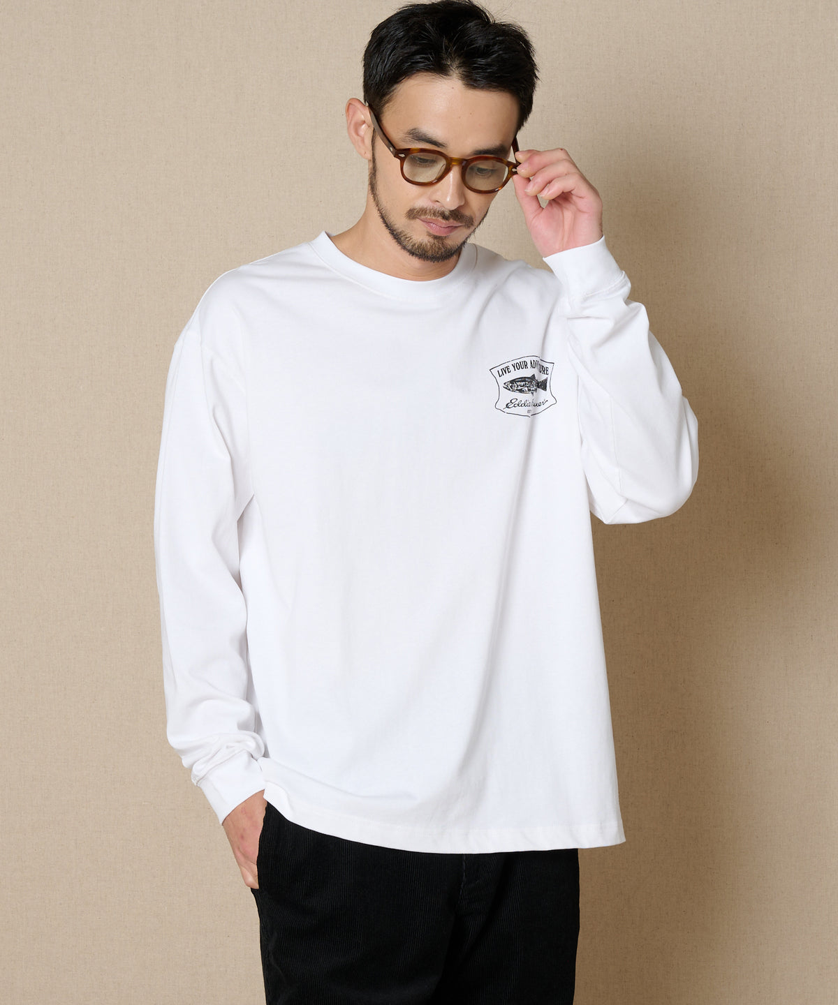 プリント長袖Tシャツ/PRINT L/S TEE