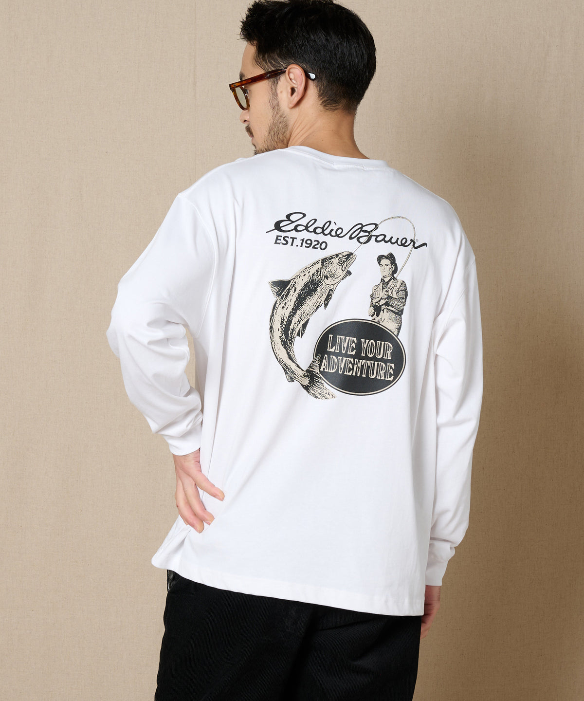 プリント長袖Tシャツ/PRINT L/S TEE