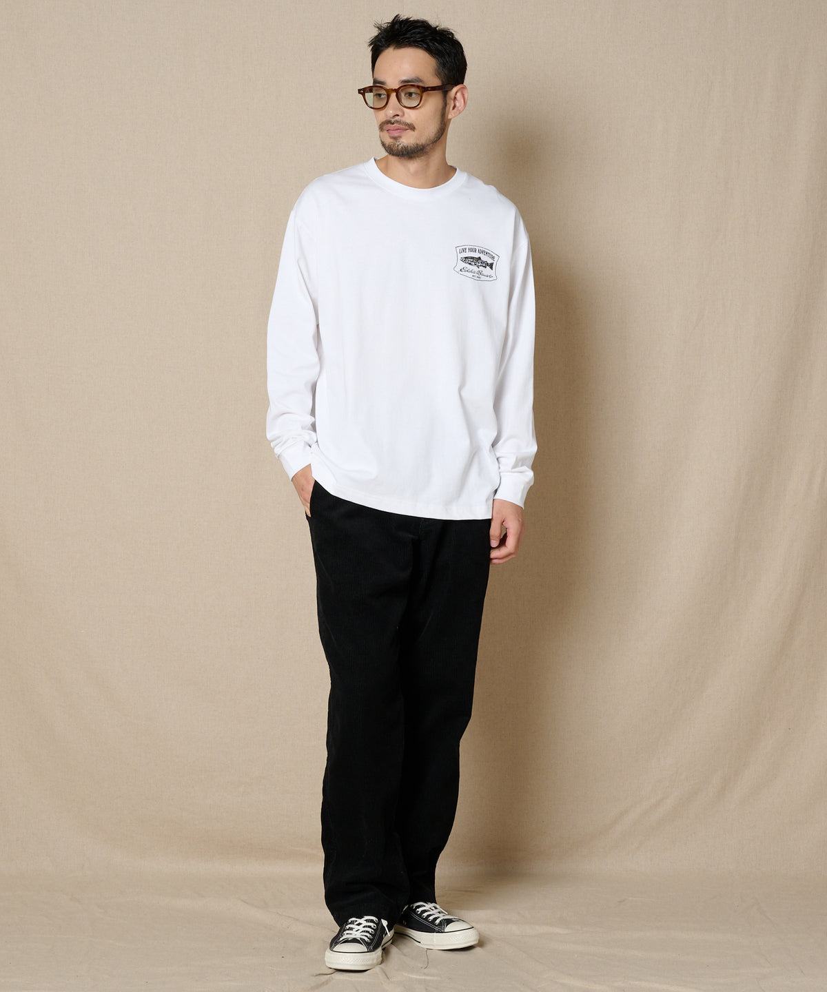 プリント長袖Tシャツ/PRINT L/S TEE