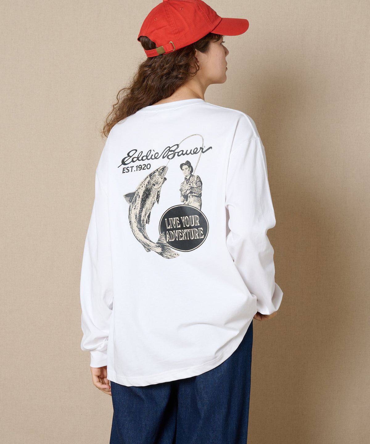 プリント長袖Tシャツ/PRINT L/S TEE