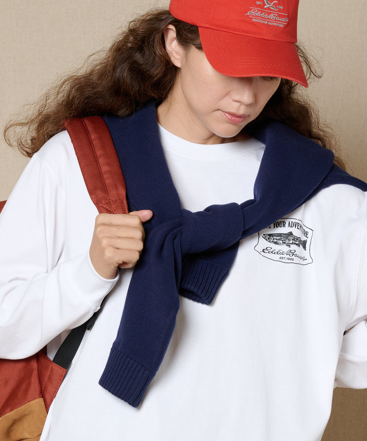 プリント長袖Tシャツ/PRINT L/S TEE