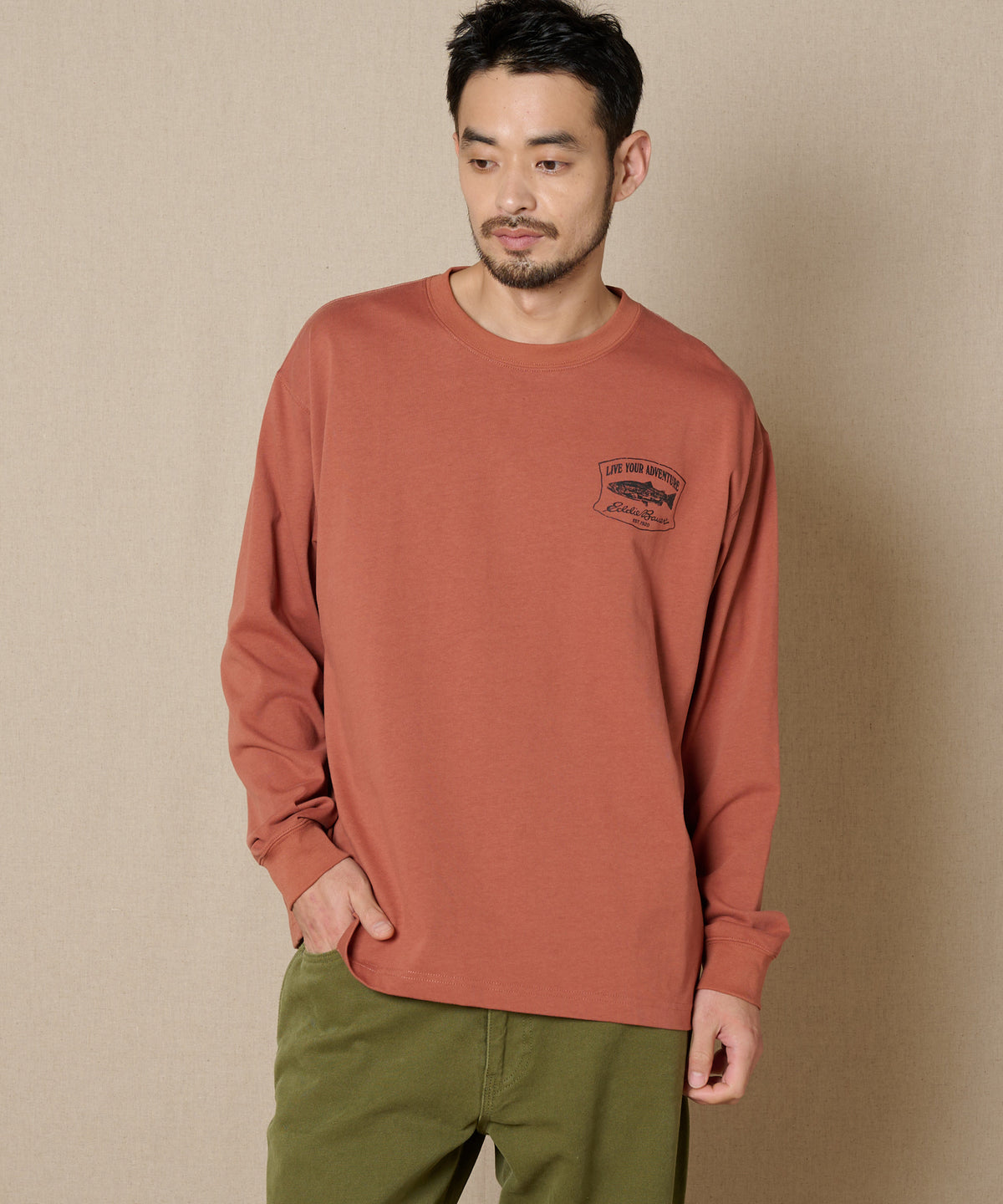 プリント長袖Tシャツ/PRINT L/S TEE