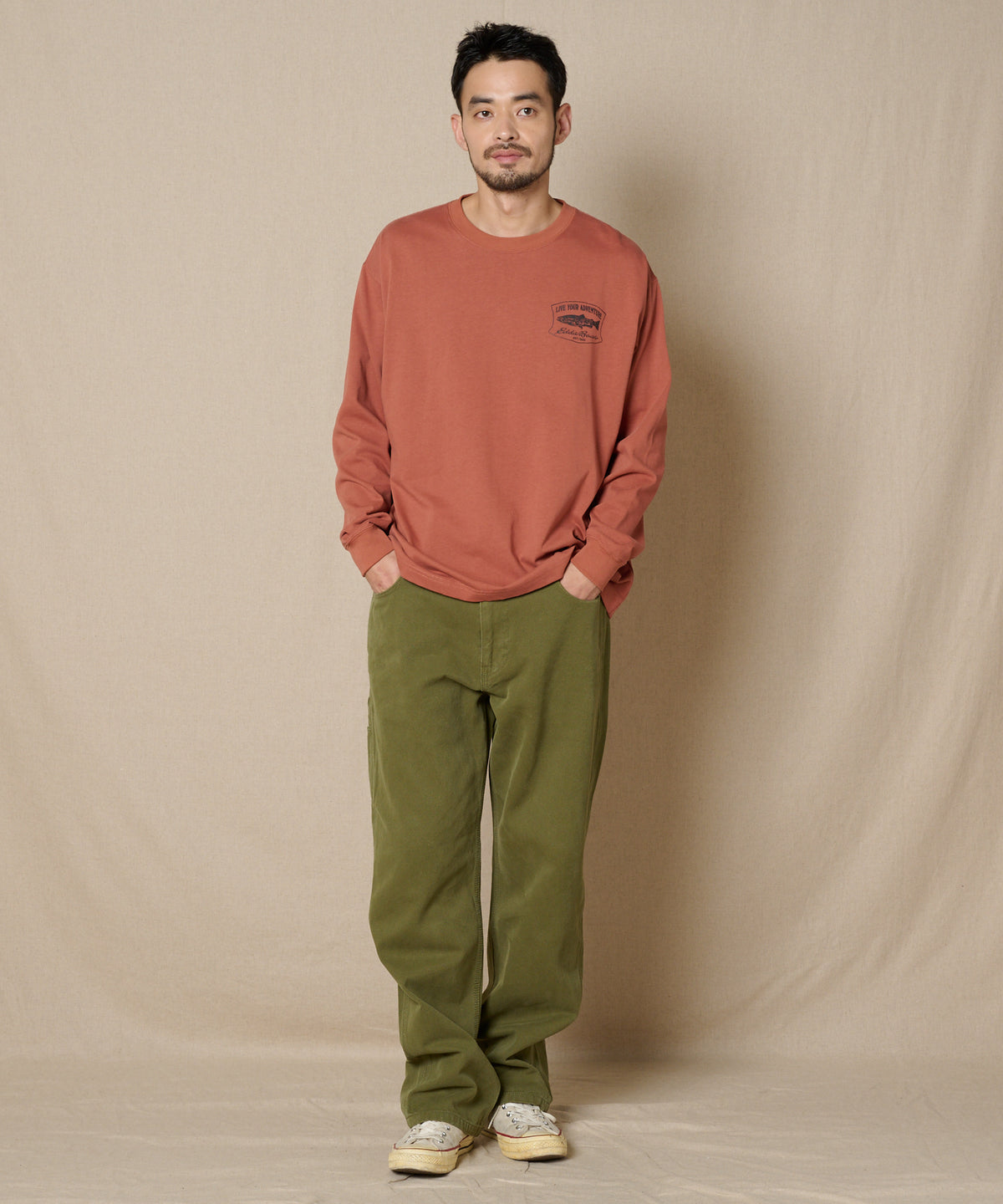 プリント長袖Tシャツ/PRINT L/S TEE