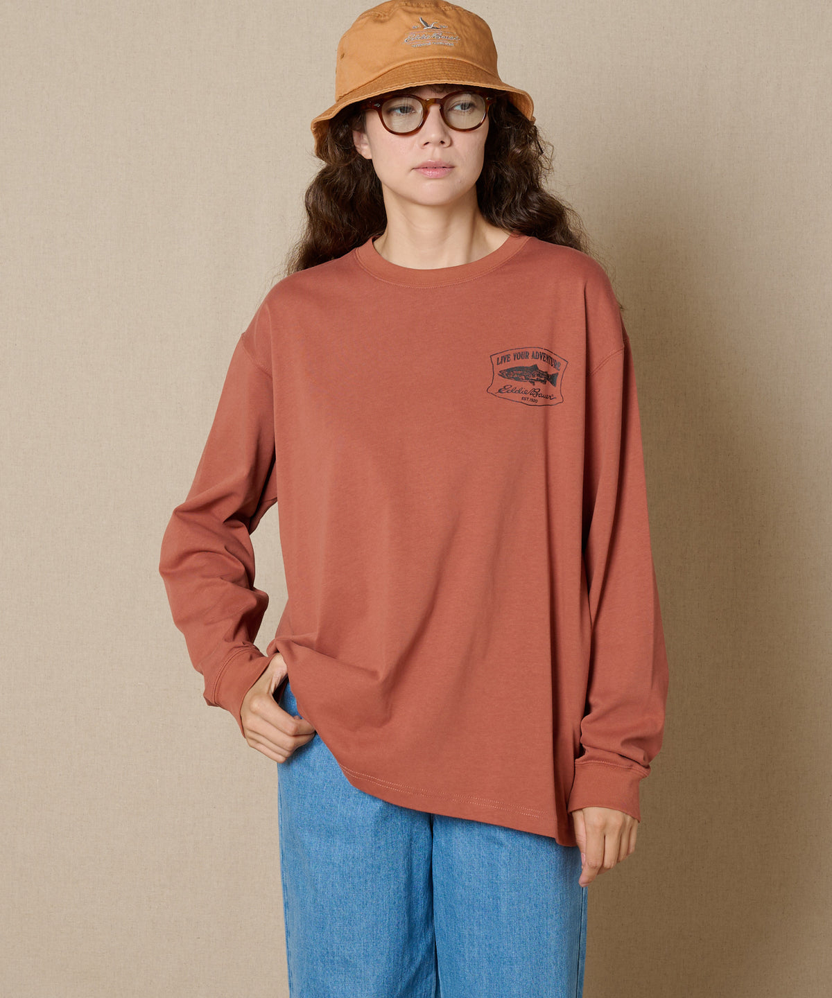 プリント長袖Tシャツ/PRINT L/S TEE