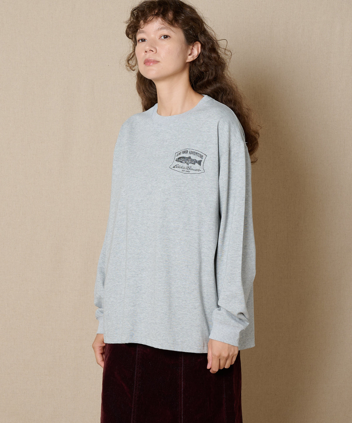 プリント長袖Tシャツ/PRINT L/S TEE