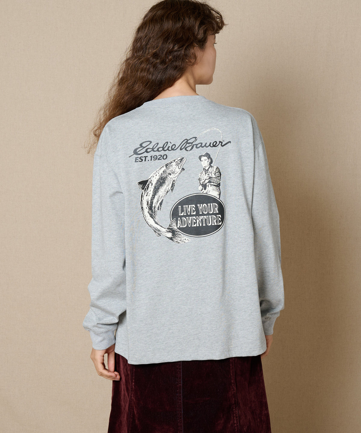 プリント長袖Tシャツ/PRINT L/S TEE