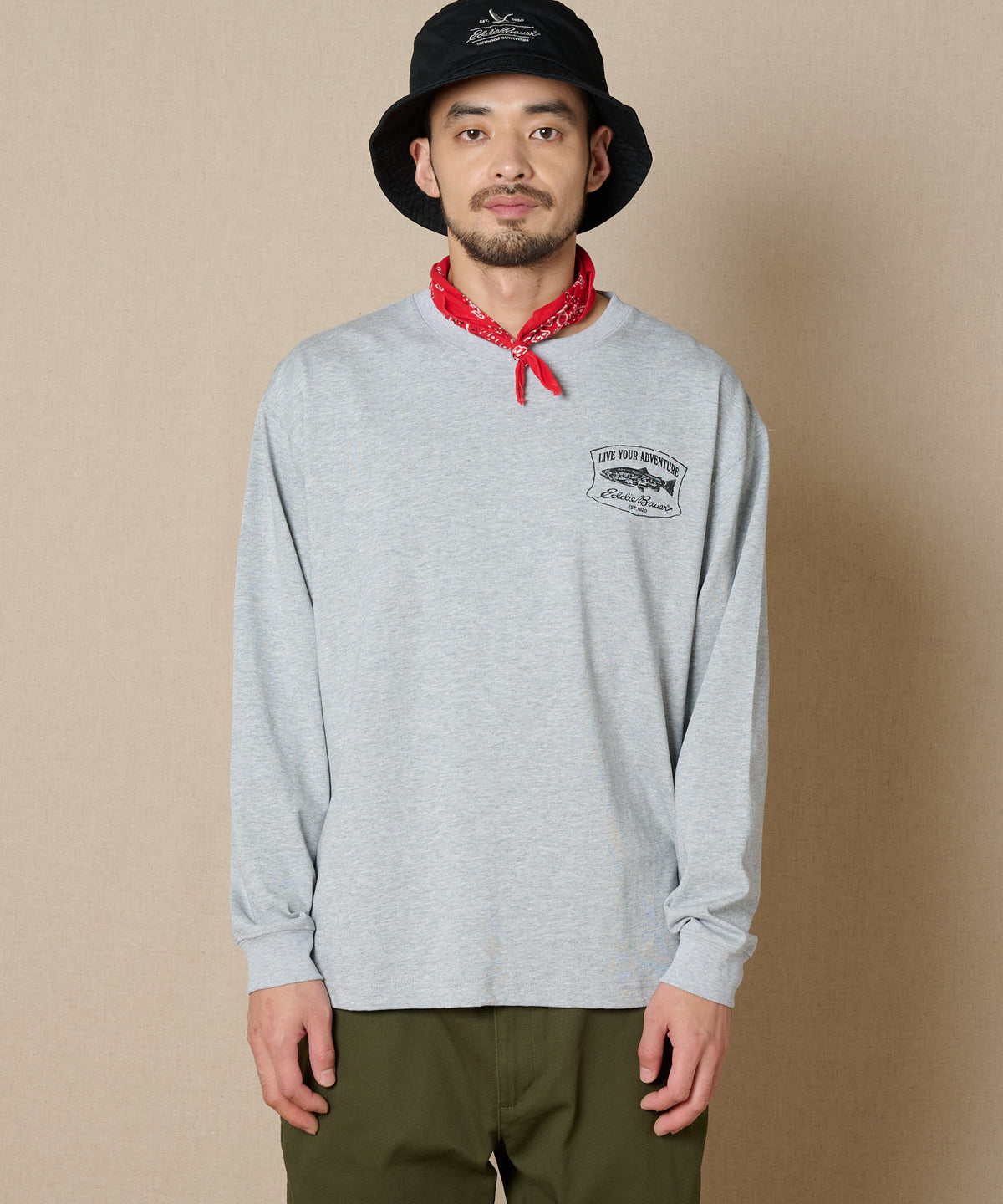 プリント長袖Tシャツ/PRINT L/S TEE