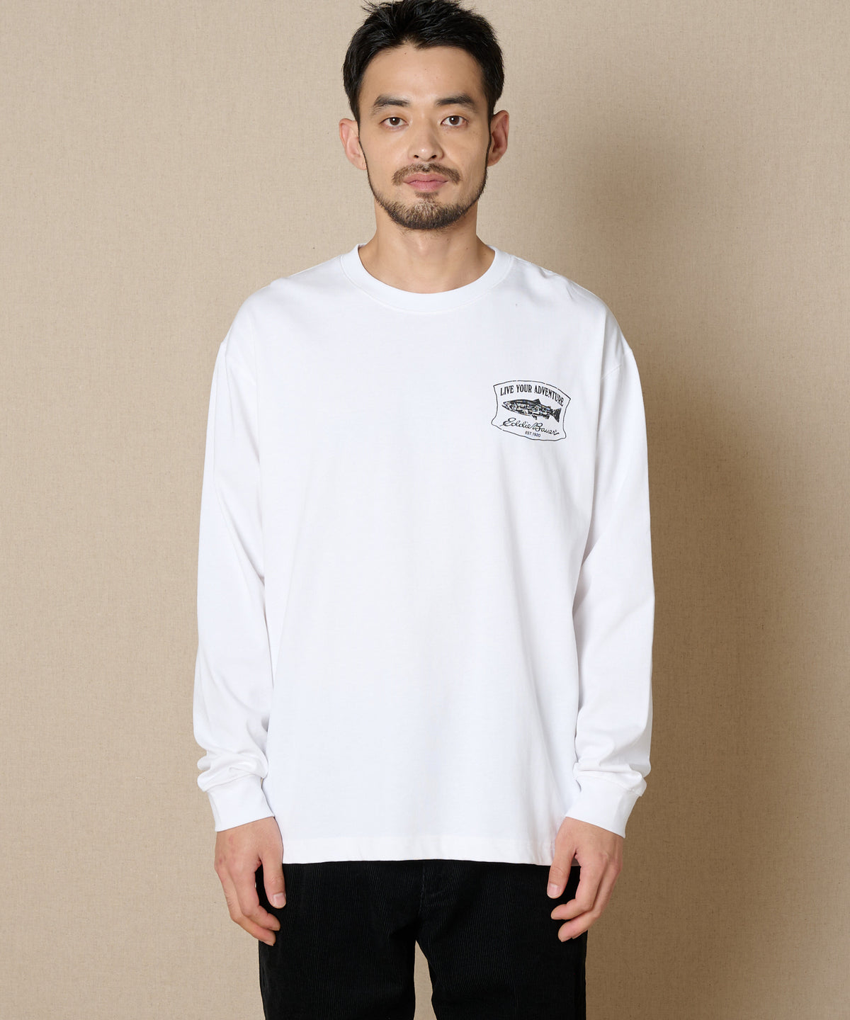プリント長袖Tシャツ/PRINT L/S TEE