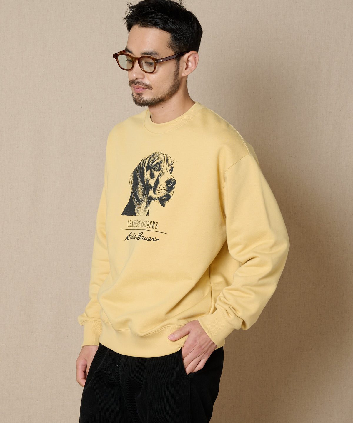 ドッグプリント クルースウェット/DOG PRINT CREW SWEAT