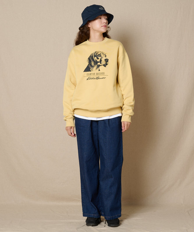 ドッグプリント クルースウェット/DOG PRINT CREW SWEAT