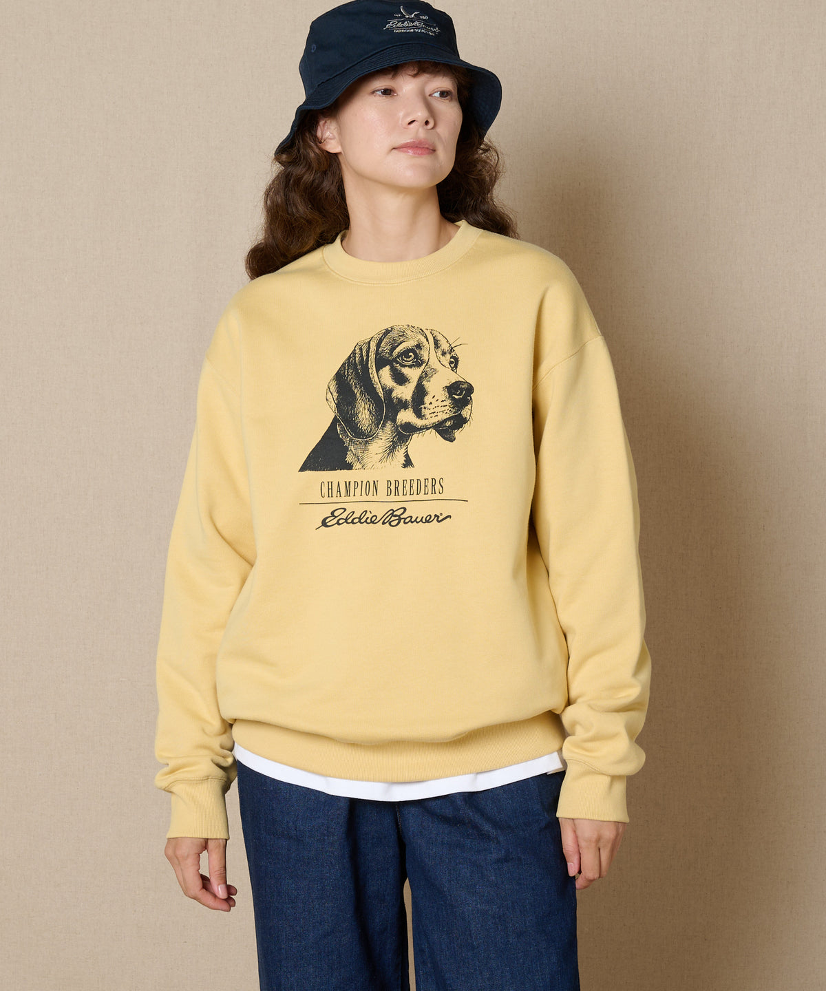 ドッグプリント クルースウェット/DOG PRINT CREW SWEAT