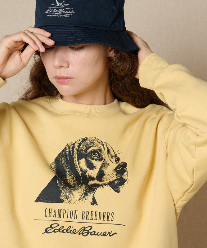 ドッグプリント クルースウェット/DOG PRINT CREW SWEAT