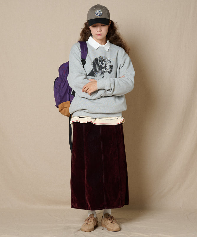 ドッグプリント クルースウェット/DOG PRINT CREW SWEAT