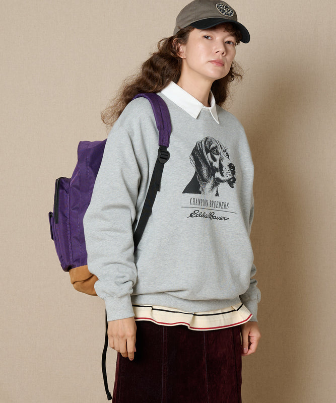 ドッグプリント クルースウェット/DOG PRINT CREW SWEAT