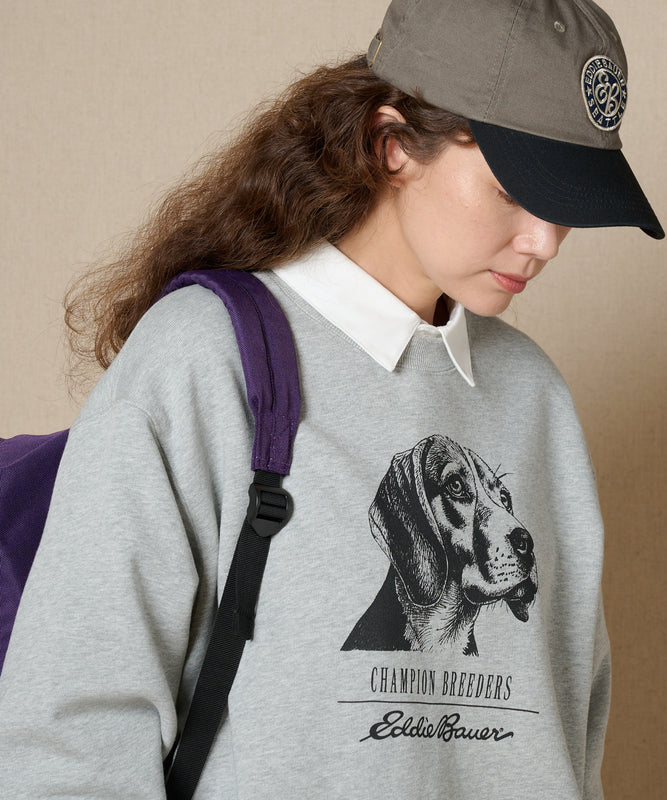 ドッグプリント クルースウェット/DOG PRINT CREW SWEAT