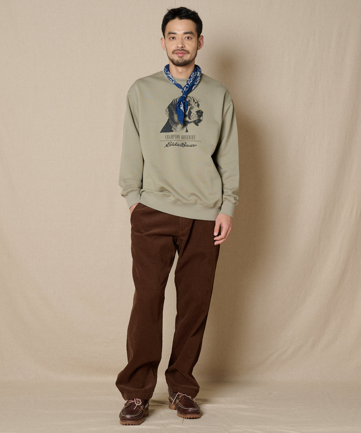 ドッグプリント クルースウェット/DOG PRINT CREW SWEAT