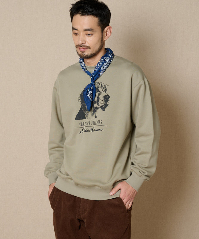 ドッグプリント クルースウェット/DOG PRINT CREW SWEAT