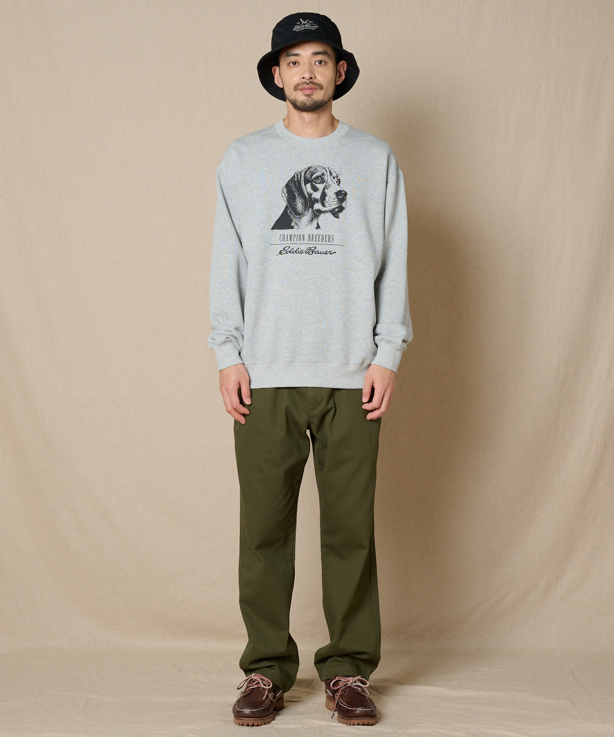 ドッグプリント クルースウェット/DOG PRINT CREW SWEAT