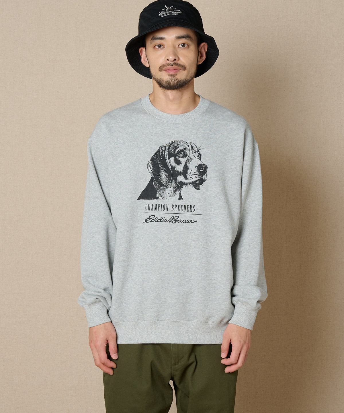ドッグプリント クルースウェット/DOG PRINT CREW SWEAT