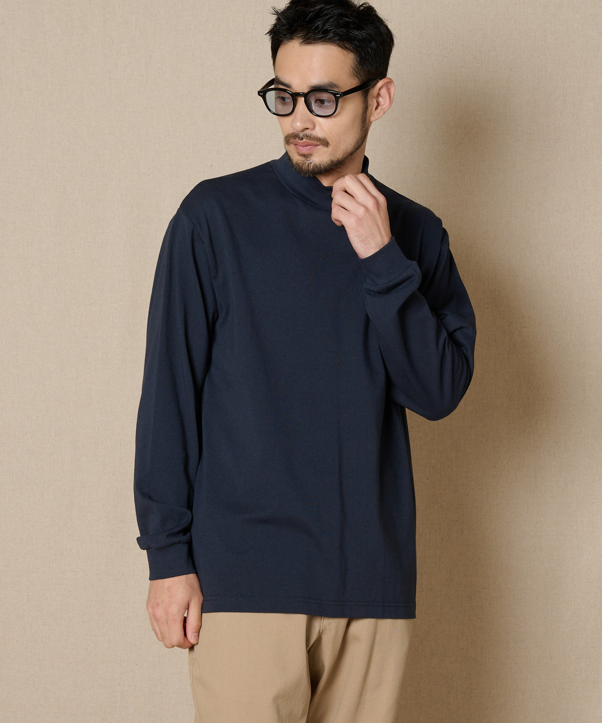 【通常配送】モックネック長袖Tシャツ/MOCK NECK LS TEE