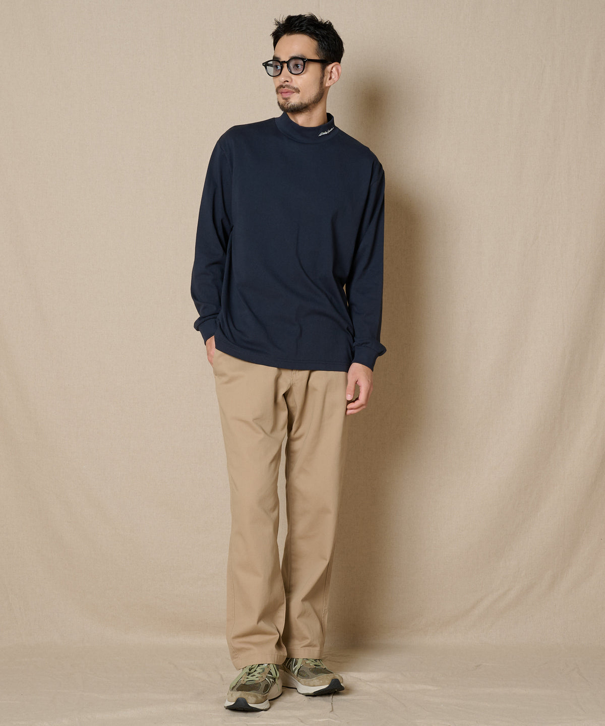 【通常配送】モックネック長袖Tシャツ/MOCK NECK LS TEE