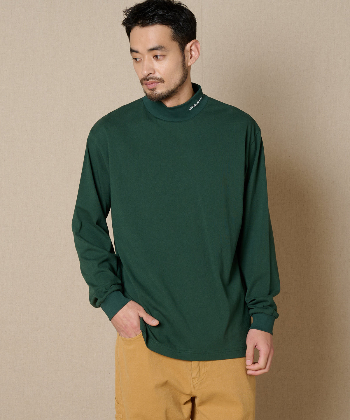 【通常配送】モックネック長袖Tシャツ/MOCK NECK LS TEE